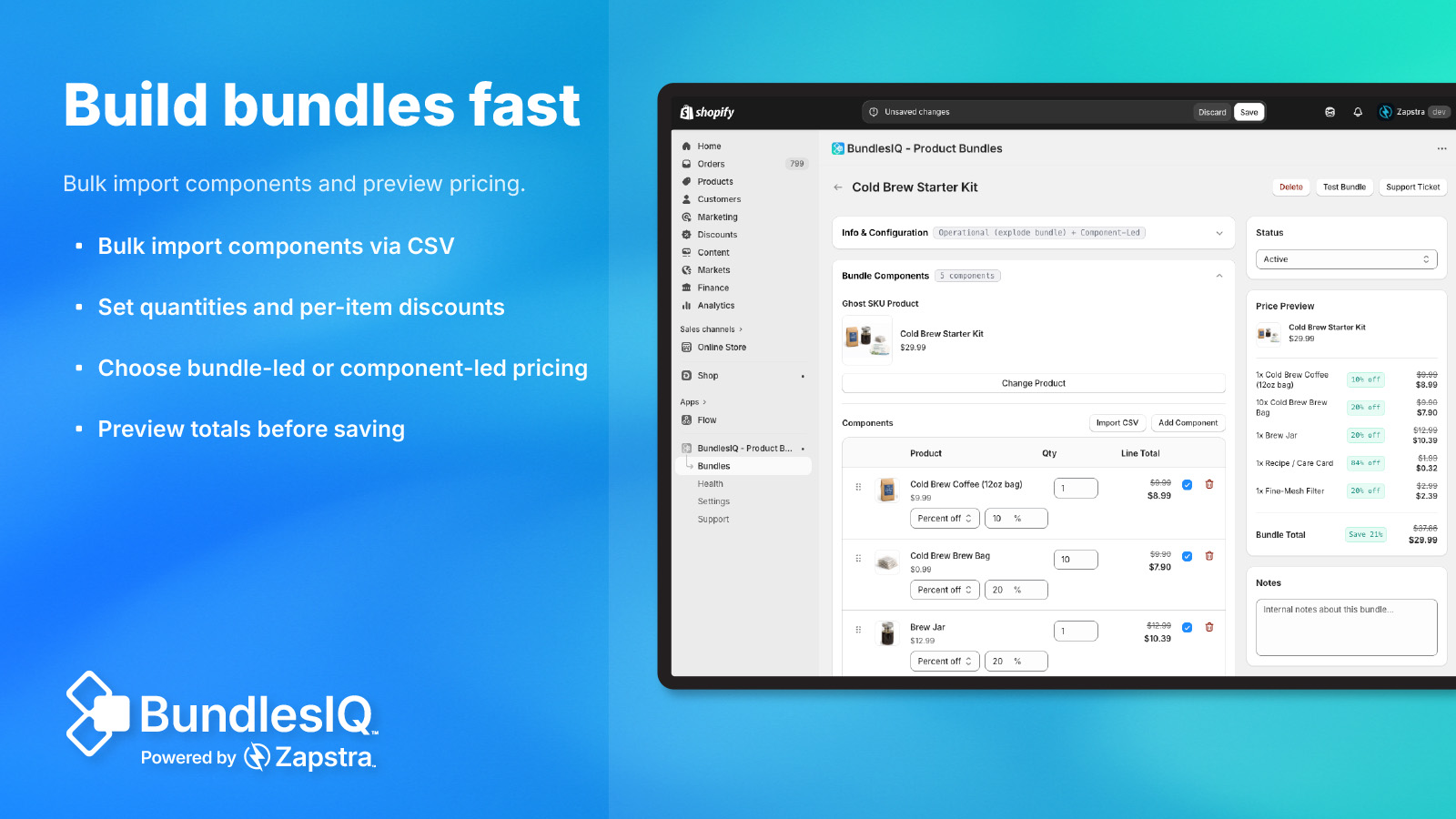Bundle building interface